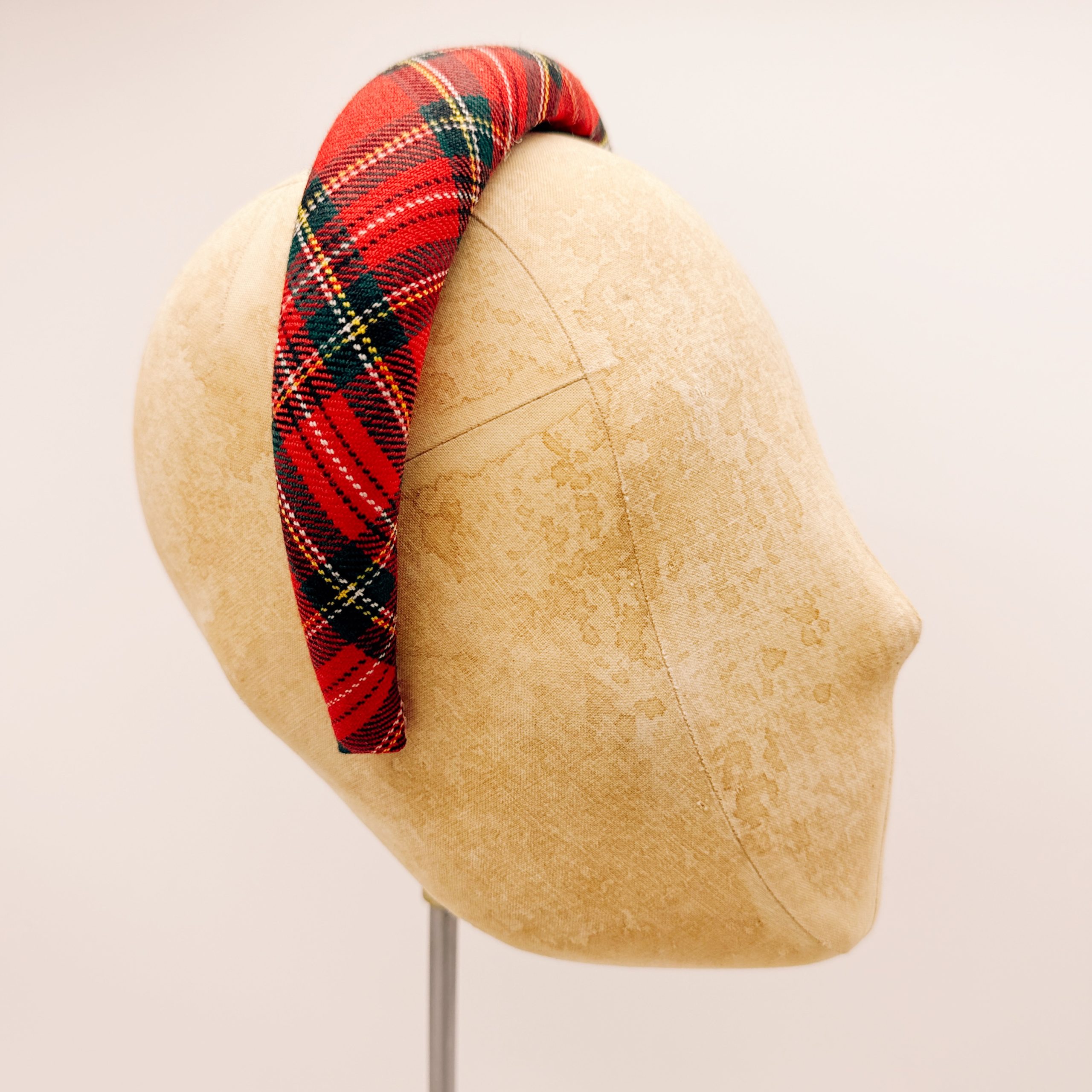 Cerchietto Classic Padded Red Tartan