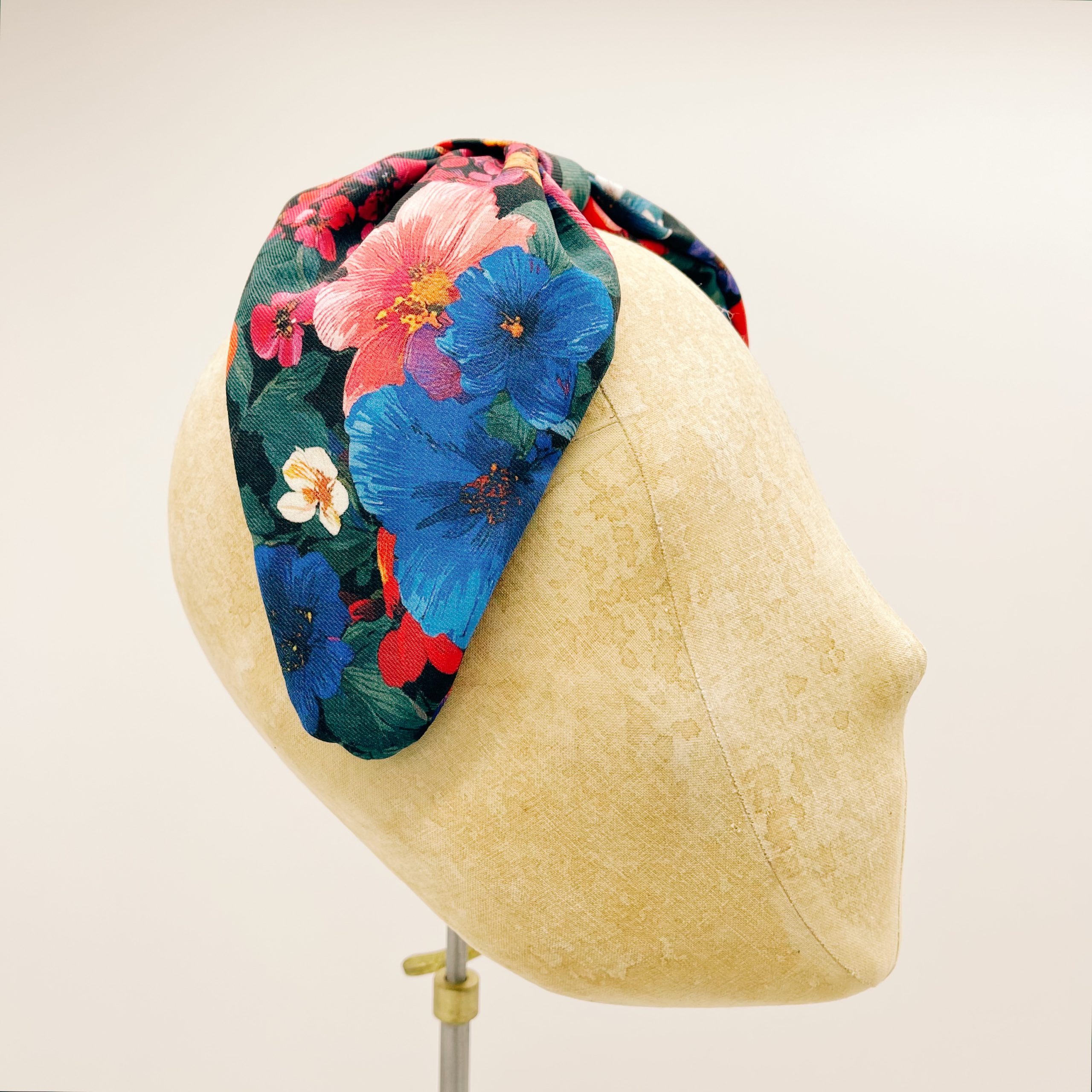 Cerchietto Blue Flowers Leaf